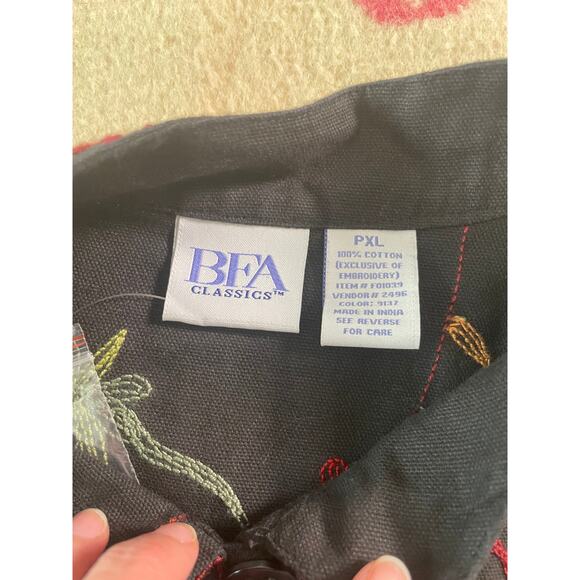 vintage dead stock 100% cotton BFA Classics embroidered light jacket SZ PXL - Picture 5 of 8